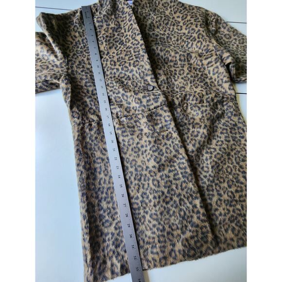 Old Navy Cheetah Print Wool Coatigan Womens Medium - Picture 5 of 6